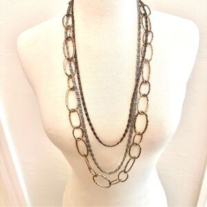 Lucky Brand Gold and Silver Layered long Necklace